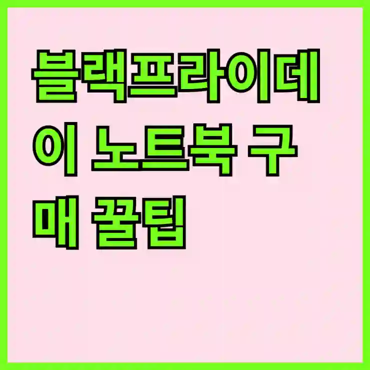 블랙프라이데이 노트북 구매 꿀팁