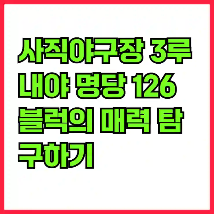 사직야구장 3루 내야 명당 126블럭의 매력 탐구하기