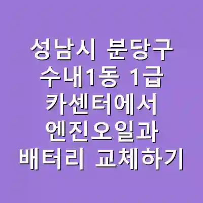 성남시 분당구 수내1동 1급 카센터에서 엔진오일과 배터리 교체하기