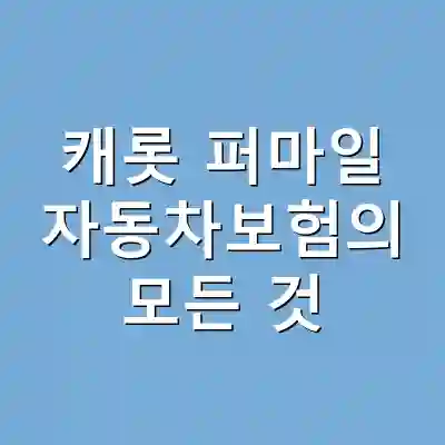 캐롯 퍼마일 자동차보험의 모든 것