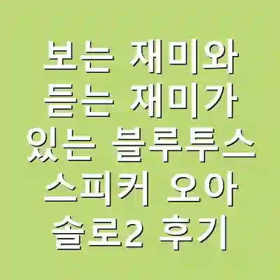 보는 재미와 듣는 재미가 있는 블루투스 스피커 오아 솔로2 후기